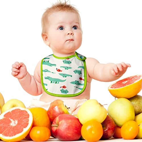 2ooya 7Pcs Waterproof Cotton Baby Bibs Adjustable Hook Loop Closure Infant Bib Unisex Blue Newborn Babies Infant Food Bibs Keepsake Baby Gift for Eating Teething Drooling Feeding（6-12 Months） - Image 5