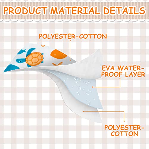 2ooya 7Pcs Waterproof Cotton Baby Bibs Adjustable Hook Loop Closure Infant Bib Unisex Blue Newborn Babies Infant Food Bibs Keepsake Baby Gift for Eating Teething Drooling Feeding（6-12 Months） - Image 4