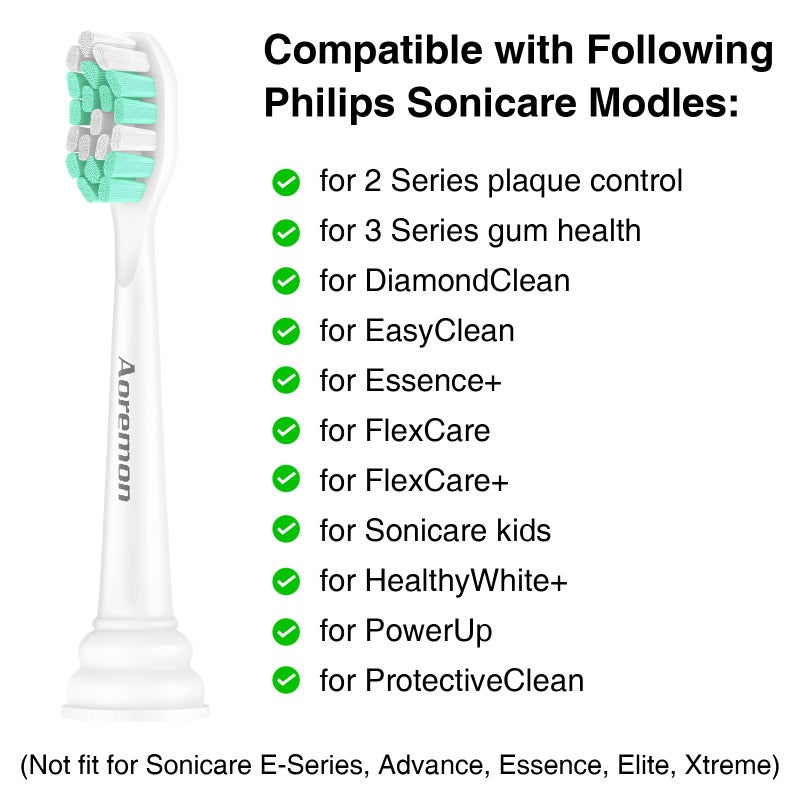 Aoremon Replacement Heads for Philips Sonicare C2 C1-4Pcs Brush Heads Compatible with All Phillips Sonicare Click-on Eltectric Toothbrush Model - Image 2
