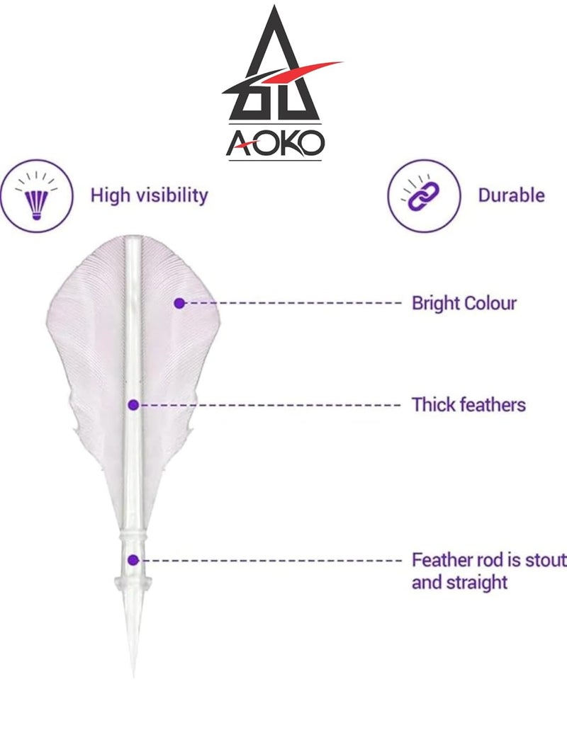AOKO كرات الريشة سوبر كورك ريشة للبادمنتون – ريشة وزنه ثقيل | طيران مستقر | سرعة عالية | درجة البطولة – عبوة من 10 | أبيض - Image 4