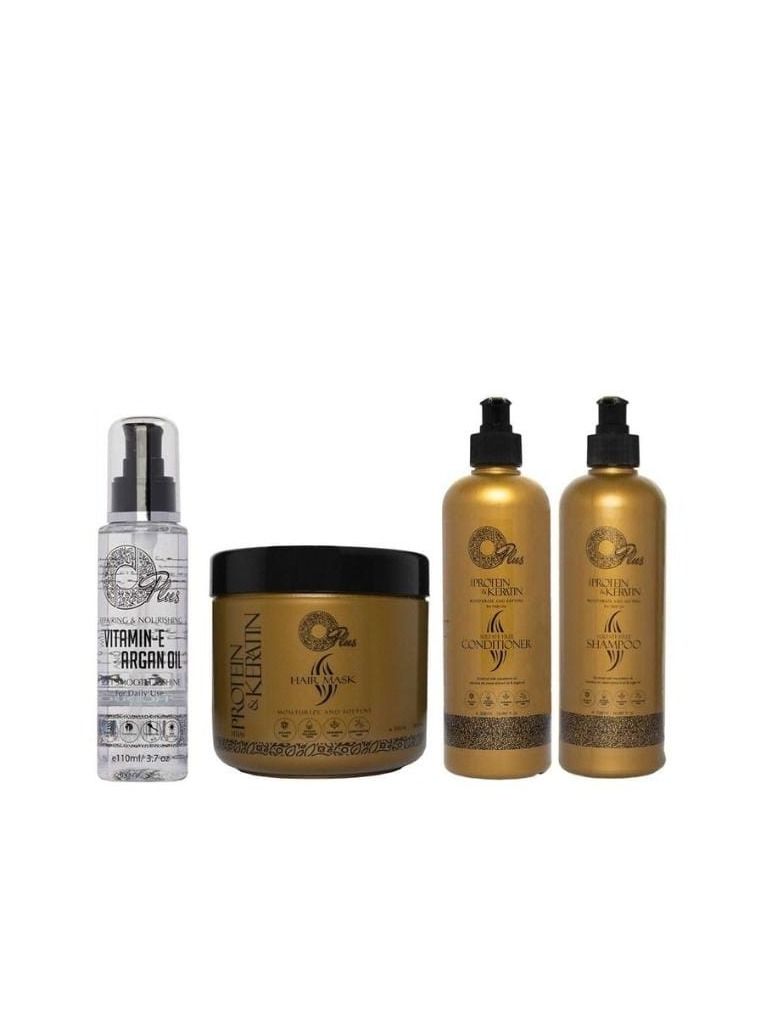 Oplus Hair care set treated with protein and keratin shampoo 500 ml  conditioner 500 ml  mask 500 ml and anti frizz serum 110 ml - Image 5