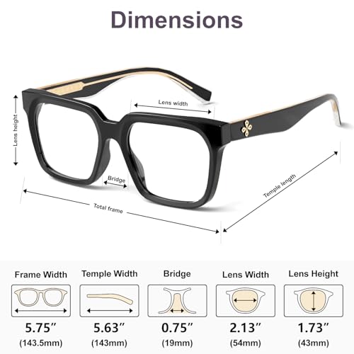 VISOONE Rectangle TR90 Blue Light Blocking Glasses Computer Eyewear with Preppy Look for Women and Men Cougar - Image 5