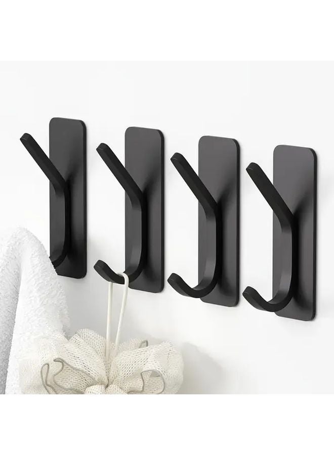 4pcs Stainless Steel Wall Mounted Hooks Self Adhesive For Kitchen Bathroom Storage - Image 2