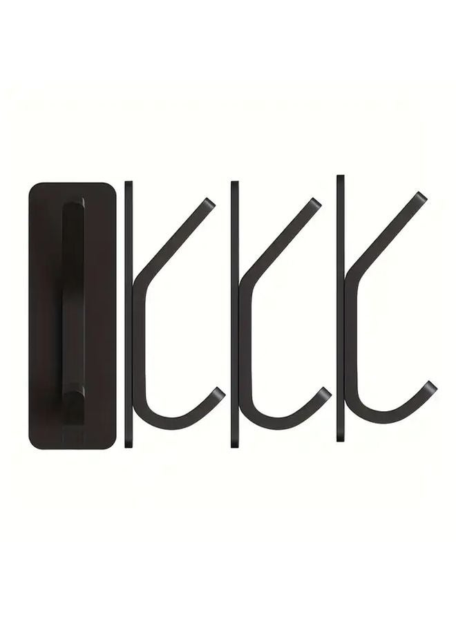 4pcs Stainless Steel Wall Mounted Hooks Self Adhesive For Kitchen Bathroom Storage - Image 1