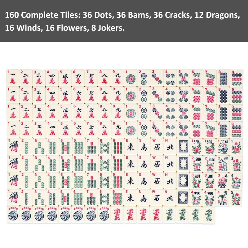 GUSTARIA 1.2â€ American Mahjong Tiles, 160 American Mahjong Tiles (Tiles Only, No Dice and Other Accessories) - Image 3