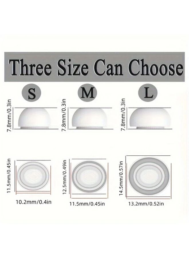 Airpods Pro 1st 2nd Gen Replacement Ear Tips 3 Sizes Large Medium Small White - Image 2