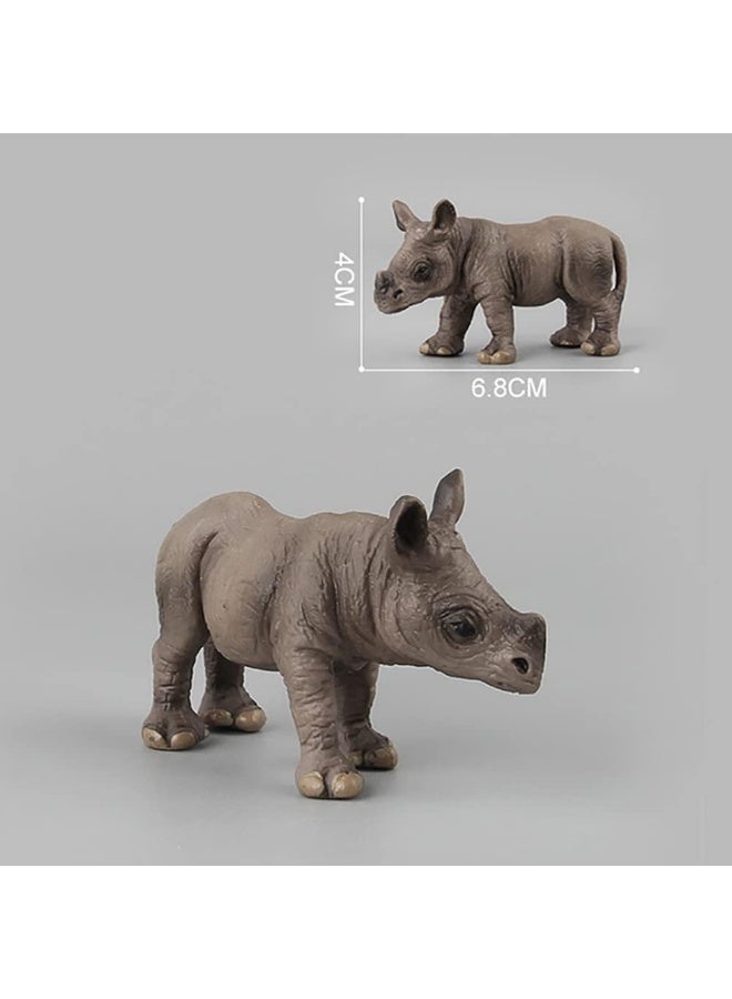 هالامودو أرقام حيوانات عائلة القرن 3 قطعة ، مجموعة لعبة القرن الواقعية ، الزينات الحيوانية البرية ، ألعاب معرفية حديقة حيوانات الغابة ، هدايا عيد ميلاد الأطفال - Image 5