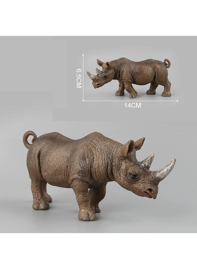 هالامودو أرقام حيوانات عائلة القرن 3 قطعة ، مجموعة لعبة القرن الواقعية ، الزينات الحيوانية البرية ، ألعاب معرفية حديقة حيوانات الغابة ، هدايا عيد ميلاد الأطفال - Image 4