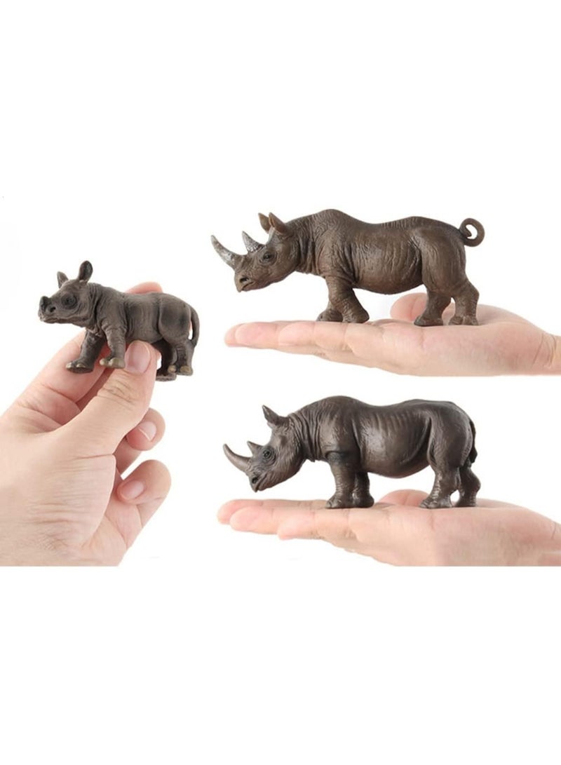 هالامودو أرقام حيوانات عائلة القرن 3 قطعة ، مجموعة لعبة القرن الواقعية ، الزينات الحيوانية البرية ، ألعاب معرفية حديقة حيوانات الغابة ، هدايا عيد ميلاد الأطفال - Image 2