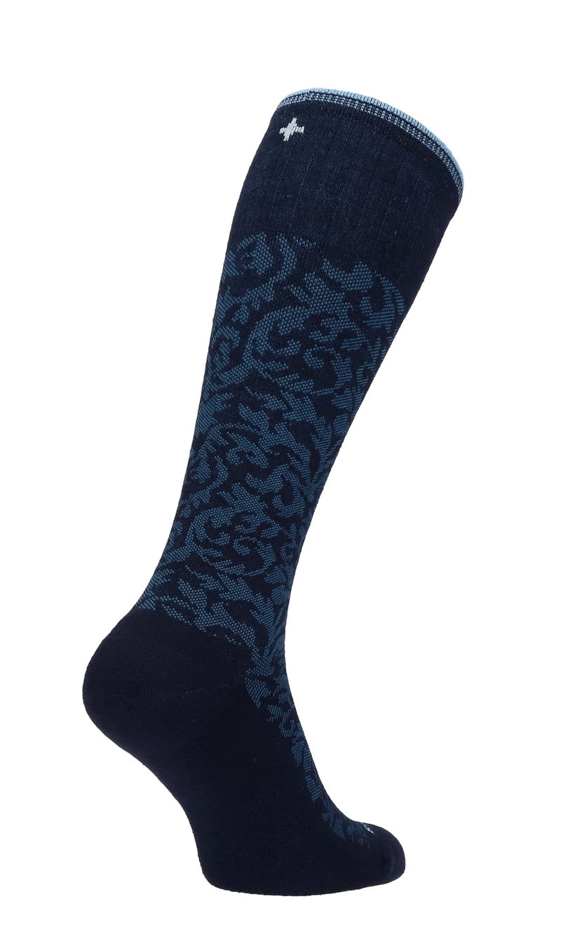 Sockwell Women's Damask Moderate Graduated Compression Sock, Navy - M/L - Image 4