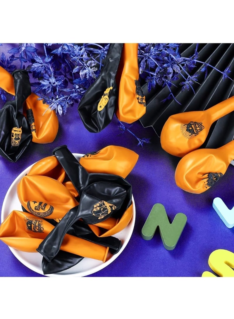 LDQ 20pcs Eid Mubarak Balloons Set – 30.48cm Black & Gold Latex Balloons for Ramadan, Eid al-Fitr, Festive Party Decoration - Image 4