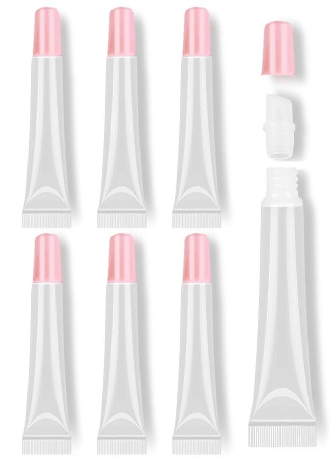 AMORIX 6pcs Empty Lip gloss Tubes Containers 15ml Pink Refillable Empty Squeeze Tubes Clear Cosmetic Containers Soft Tube for Women Girls DIY Lip Gloss Cosmetics - Image 1