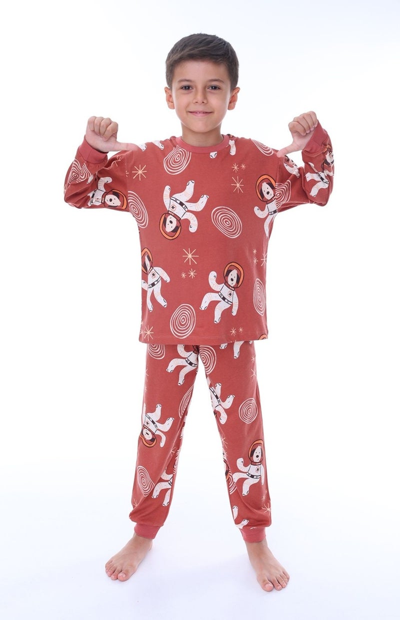 Zuzunga Cute Astronaut Bobi Tile Children's Pajama Set - Image 1