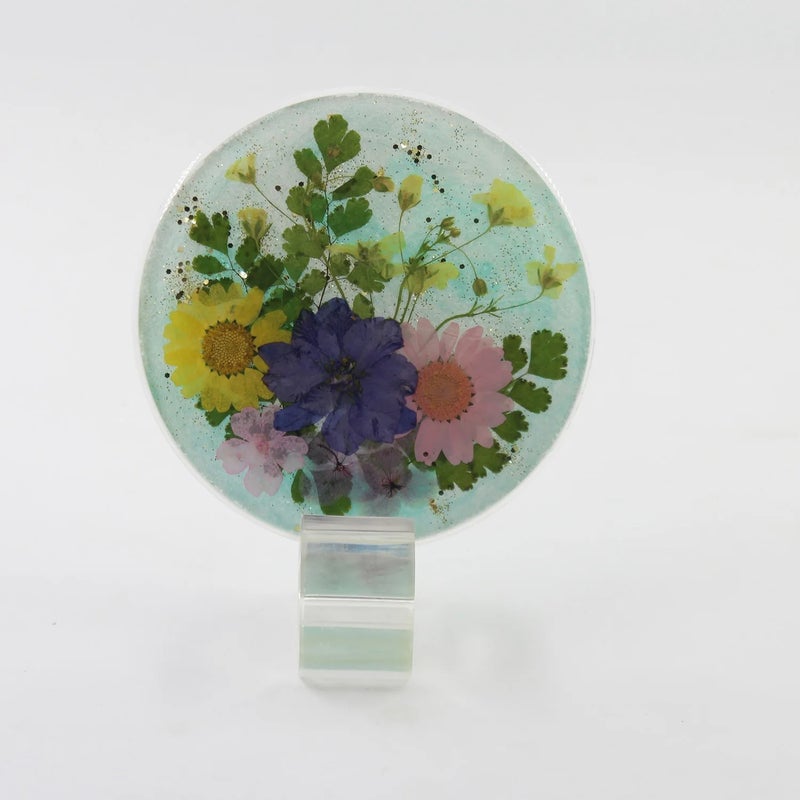 Y&D New Design DIY Real Flower Resin Coasters – Heat-Insulating Cup Mats for Tea Cups, Home & Dining Table Decor - Image 1