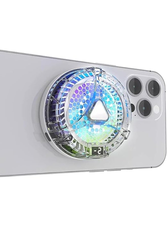 X36 RGB Magnetic Mobile Phone Cooler - Ice Magnetic Cooling Fan with Digital Display | Transparent - Image 1