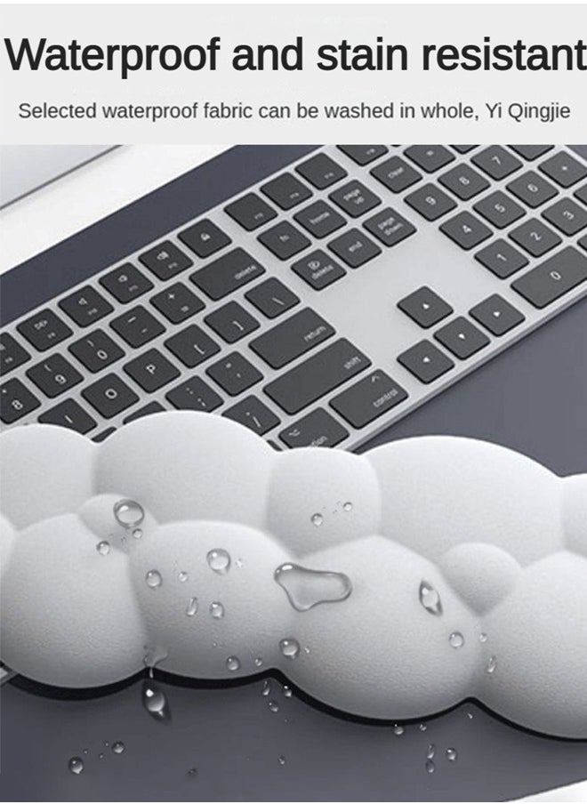 Generic - Keyboard Cloud Wrist Rest, Mouse and Keyboard Wrist Rest Set, PU Memory Foam Non-Slip Cloud Wrist Rest, Soft and Elastic, Can Relieve Typing Pain, Ergonomic Wrist Support for Office/Computer/Laptop - Image 1