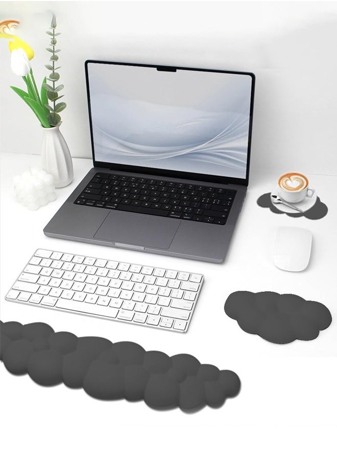 Generic - Keyboard Cloud Wrist Rest, Mouse and Keyboard Wrist Rest Set, PU Memory Foam Non-Slip Cloud Wrist Rest, Soft and Elastic, Can Relieve Typing Pain, Ergonomic Wrist Support for Office/Computer/Laptop - Image 1
