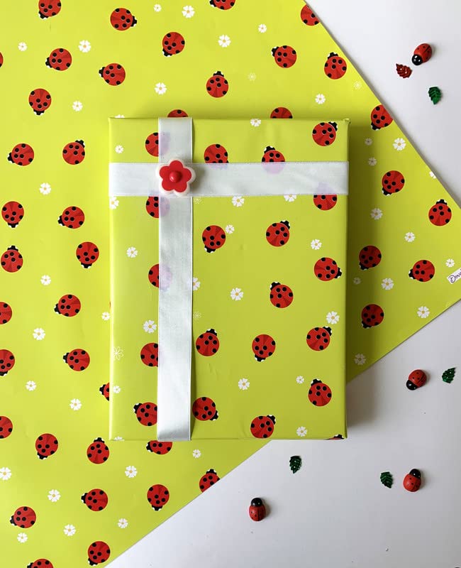 Dovetail Ladybug Hug Kids Gift Wrapping Paper Pack of 10 Sheet - Image 1