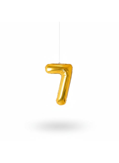 بالون فويل رقم 7 بحجم 16 بوصة، ذهبي