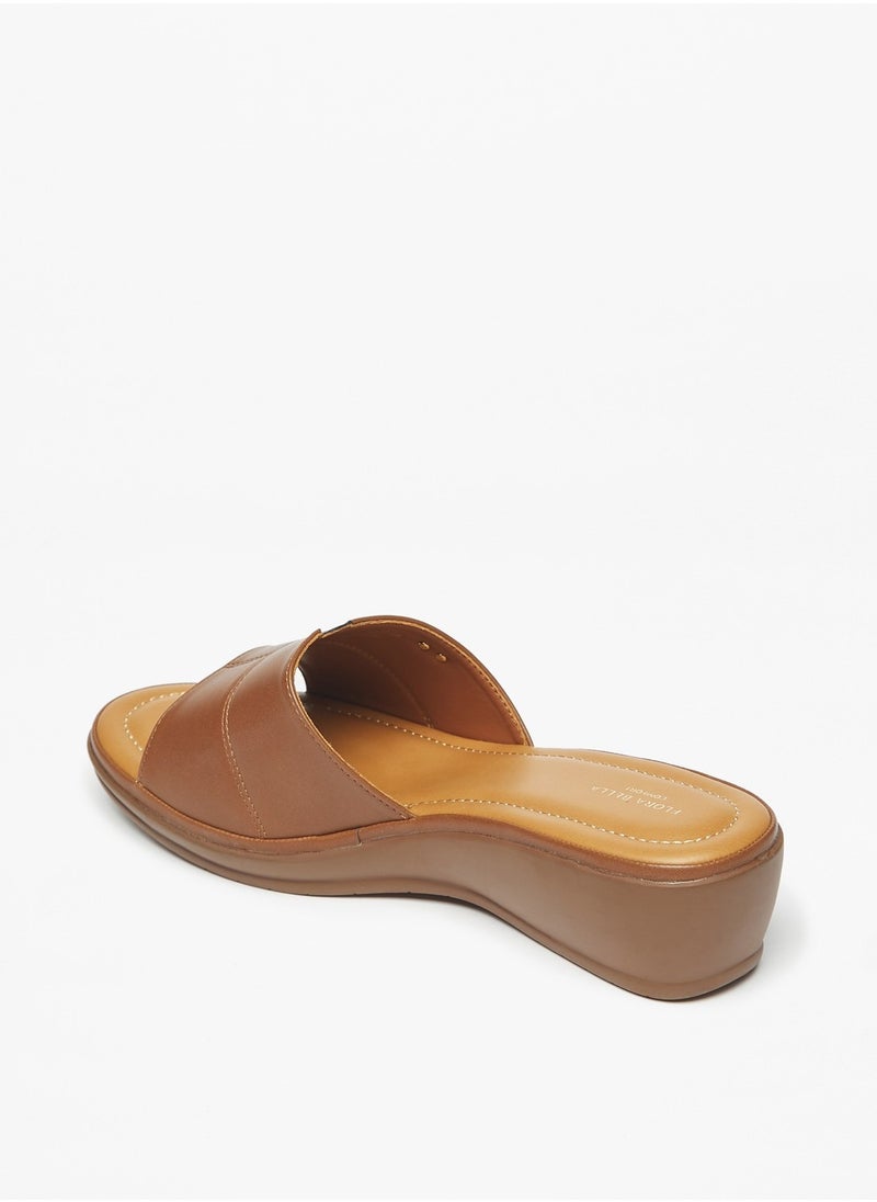 Flora Bella By Shoexpress - Womens Logo Detail Slip-On Sandals - Image 1
