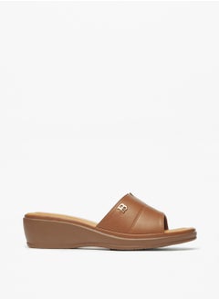 Womens Logo Detail Slip-On Sandals