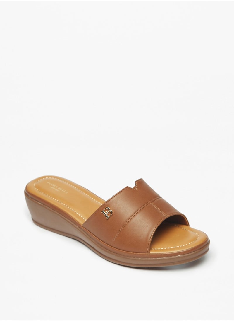 Flora Bella By Shoexpress - Womens Logo Detail Slip-On Sandals - Image 1