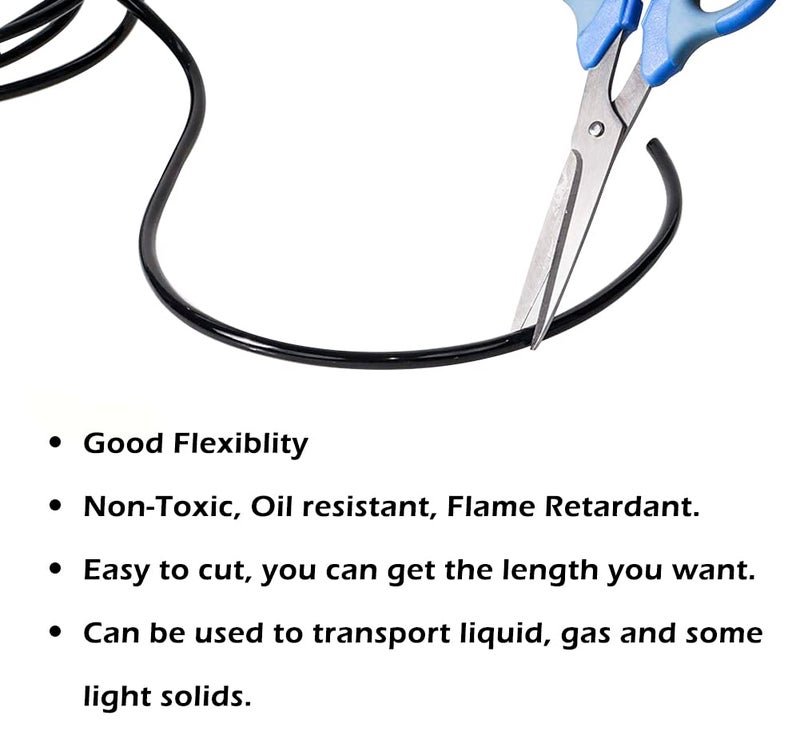 Feelers Black PVC Vinyl Tubing 1" ID x 1-1/4" OD Water Fish Tank Aquarium Air Line Lightweight Hose BPA Free, 9.84 Feet - Image 5