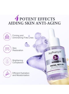 JoyPretty 3% Bakuchiol Serum, With Triple Retinol Complex and 3% Niacinamide, Bakuchiol Oil Face Serum for Women to Reduce Fine Lines and Wrinkles, 40ml Anti-Aging Formula for Smoother, Brighter Skin  - Image 2