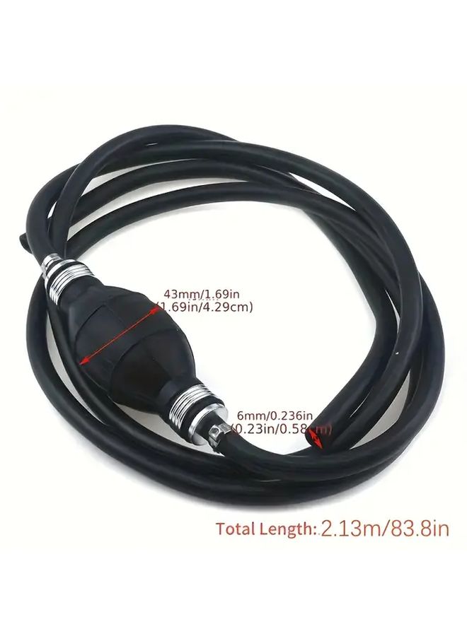 1pc Fuel Line Assembly Outer Hose Marine Outboard Boat Motor RVs Fuel Assembly With Primer Bulb Steel Hose Clamps Leakproof Design Corrosion Resistant Material - Image 2