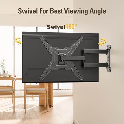 Mounting Dream TV Wall Mount Bracket for Most of 26-55 Inch LED, LCD, OLED and Plasma Flat Screen TV with Full Motion Swivel Articulating Arm up to VESA 400x400mm and 60 lbs, MD2393-MX - Image 3