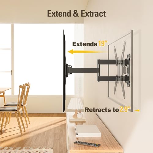 Mounting Dream TV Wall Mount Bracket for Most of 26-55 Inch LED, LCD, OLED and Plasma Flat Screen TV with Full Motion Swivel Articulating Arm up to VESA 400x400mm and 60 lbs, MD2393-MX - Image 4