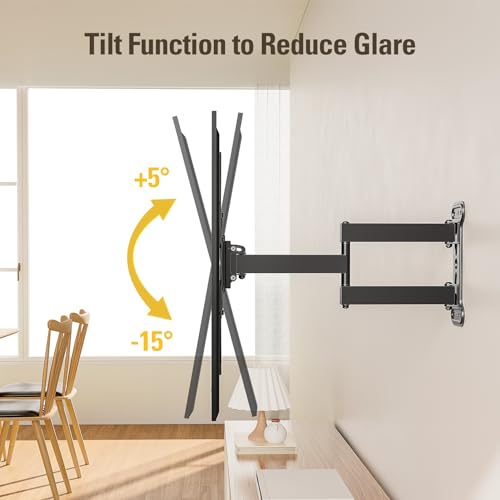 Mounting Dream TV Wall Mount Bracket for Most of 26-55 Inch LED, LCD, OLED and Plasma Flat Screen TV with Full Motion Swivel Articulating Arm up to VESA 400x400mm and 60 lbs, MD2393-MX - Image 5