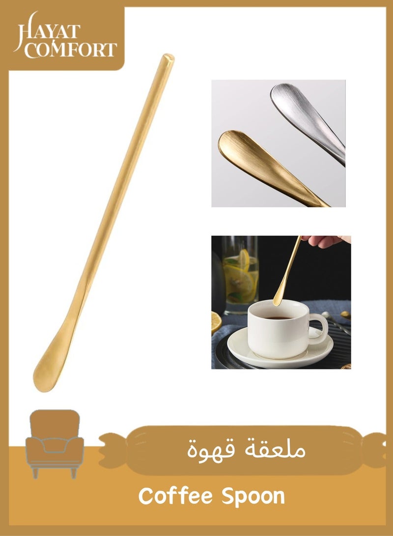 Hayat Comfort Coffee Barista Spoon, SUS304 Stainless Steel Demitasse Espresso Spoons, Tea Spoon, Coffee Stir Sticks for Home and Cafe Use(Gold) - Image 1