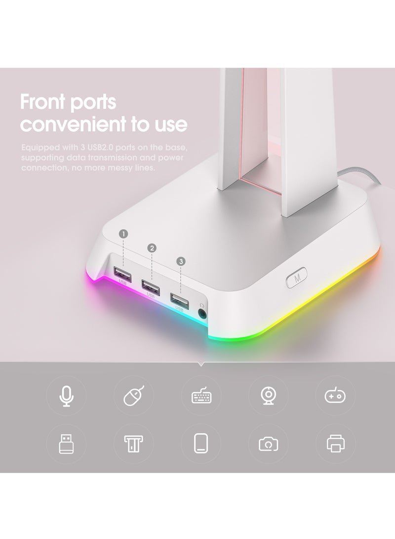 onikuma ST-2 RGB Gaming Headset Holder Detachable Hub With 3 USB Charging Ports - Image 4