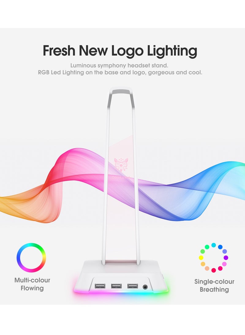 onikuma ST-2 RGB Gaming Headset Holder Detachable Hub With 3 USB Charging Ports - Image 3