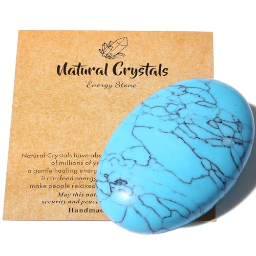 MAIBAOTA 2.4" Large Green Turquoise Crystal Stone Large Polished Palm Stone Healing Crystals 0.7" Thick Natural Reiki Gemstone Worry Stone Energy Balancing Anxiety Stress Relief Meditation 1 Pc - Image 1
