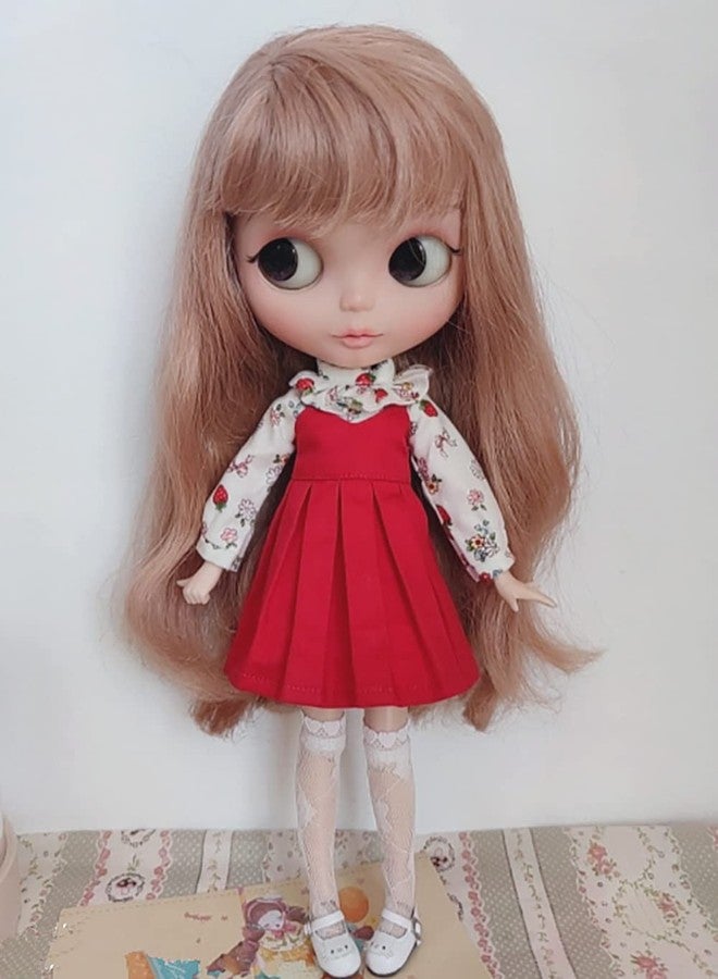 XiDonDon ملابس دمى بي جيه دي من XiDonDon، قميص صيفي لطيف لدمى Blyth و Ob24 و Licca و Azone، إكسسوارات وملابس (طقم أحمر) - Image 3
