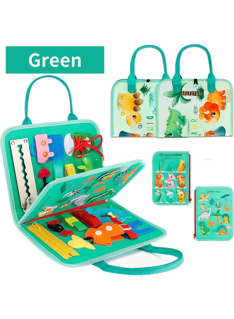 Child intellectual development, hands-on and mind engagement, sensory experiences, hand-eye coordination, and other skill cultivation. Used for parent-child interaction and interest development. Infant early education backpack, felt learning board, educational toys, children's felt learning board. Clock and number, alphabet, and word areas help children intuitively learn concepts of time and numbers, while activities like tying shoelaces, buttoning, and fastening belts help children develop fine motor skills. - Image 3