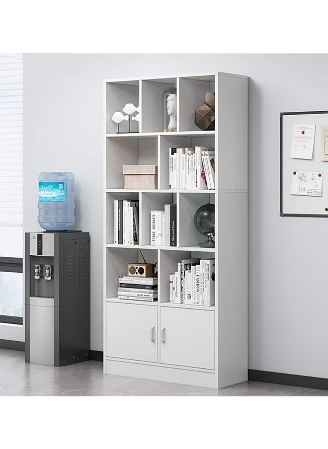 LEXIN Nordic Simple Style 5-Floor-standing Bookcase Bookshelf, Multi-functional and Large Capacity, Living Room Bookshelf Wooden Simple Student Storage Rack Display Book Case, Warm White 180x60x24 cm  - Image 3