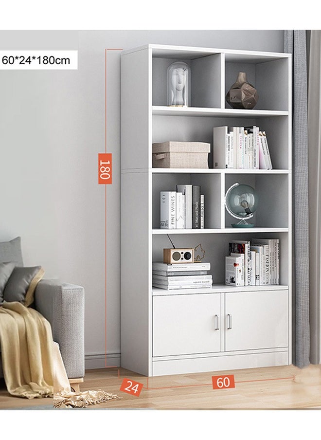 LEXIN Nordic Simple Style 5-Floor-standing Bookcase Bookshelf, Multi-functional and Large Capacity, Living Room Bookshelf Wooden Simple Student Storage Rack Display Book Case, Warm White 180x60x24 cm  - Image 2