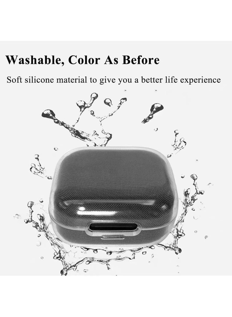 Anker Soundcore R50i NC Case Cover, Soft Silicone Shockproof Protective Case Wireless Earbuds with Carabiner, Front LED Visible (Clear with stand hole) - Image 4