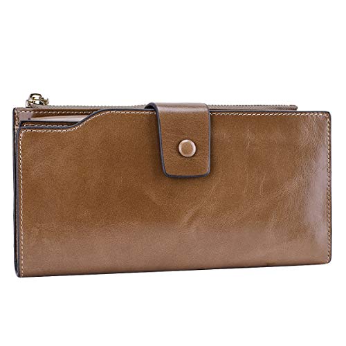 Itslife Women's RFID Blocking Large Capacity Luxury Wax Genuine Leather Clutch Wallet Ladies Card holder - Image 3