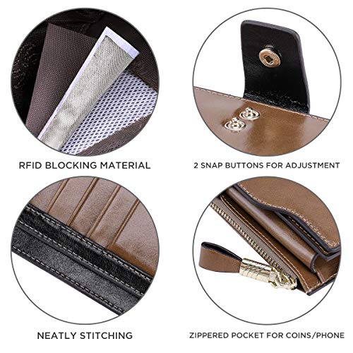Itslife Women's RFID Blocking Large Capacity Luxury Wax Genuine Leather Clutch Wallet Ladies Card holder - Image 5
