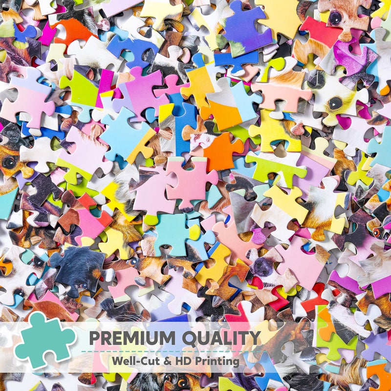 JOYIN 300 pcs Multicolor Dog Puzzles, Jigsaw Puzzle for Kids and Adults(27.6" x 19.7"), Puppy Theme Puzzles for Toddlers, Christmas Collection Gift Home Art Decor - Image 5