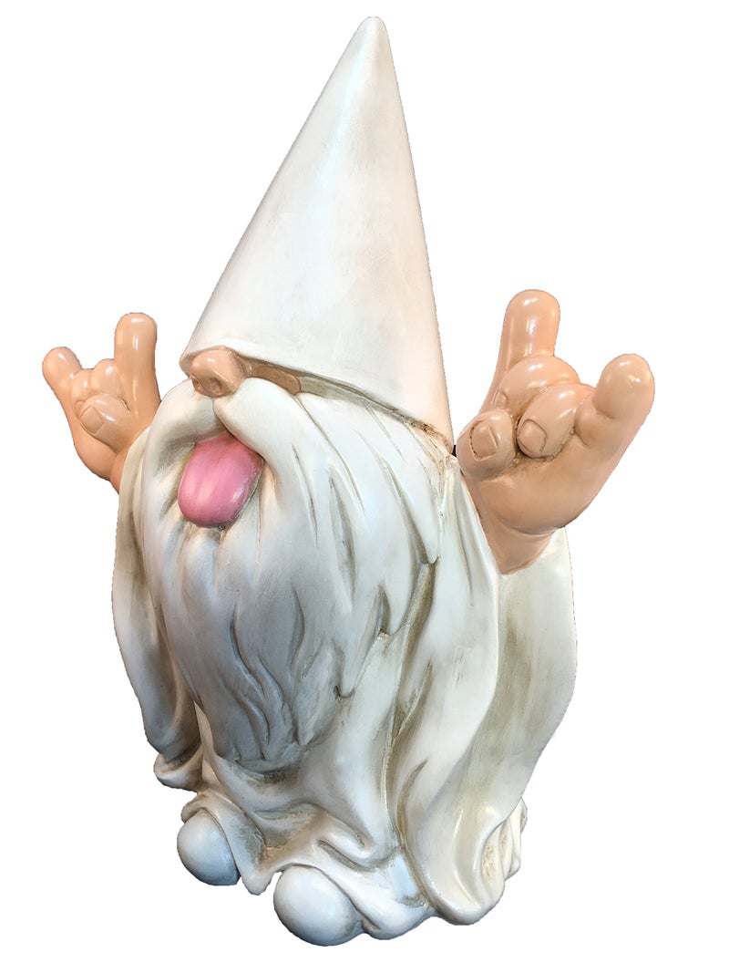 GlitZGlam Rocker Gnome 'George' This Gnome Will Rock Your Fairy Garden and Garden Gnomes 10 Inches Tall - Image 2