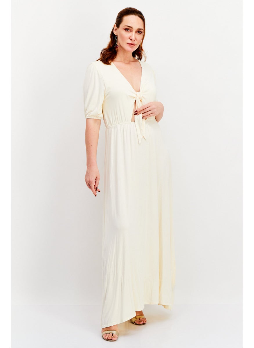 KENDALL + KYLIE - Women Solid Maxi Dress, Cream - Image 1