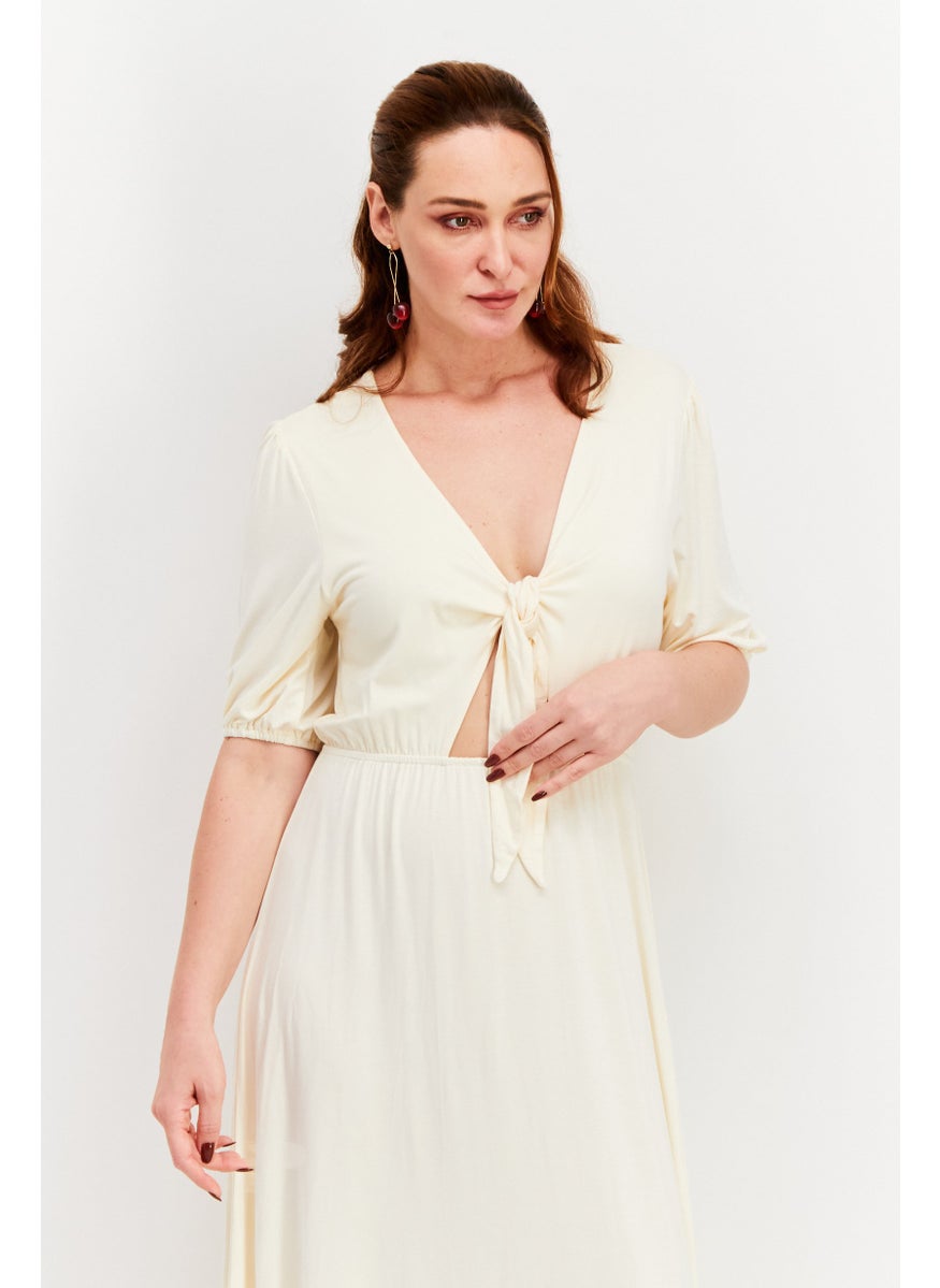KENDALL + KYLIE - Women Solid Maxi Dress, Cream - Image 1