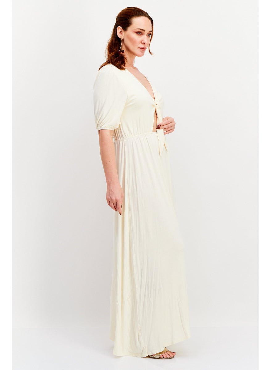 KENDALL + KYLIE - Women Solid Maxi Dress, Cream - Image 1