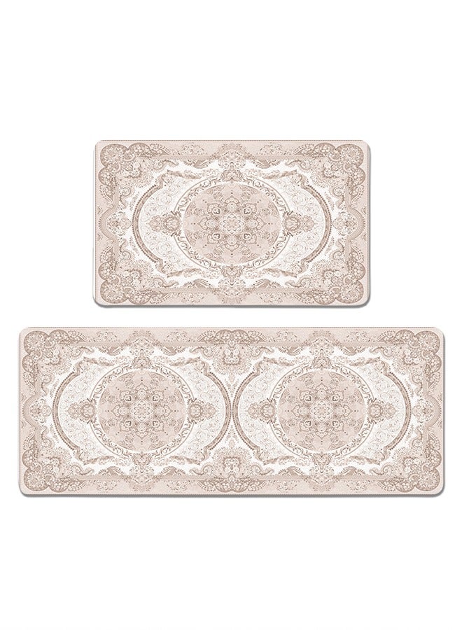 2 PCS Kitchen Floor Mats Rugs Set, Cushion Floor Carpet, Waterproof, Oil Resistant and Anti-Fatigue PU Standing Mat for Kitchen, Floor, Office, Sink, Laundry 45*75CM+45*120CM - Image 1