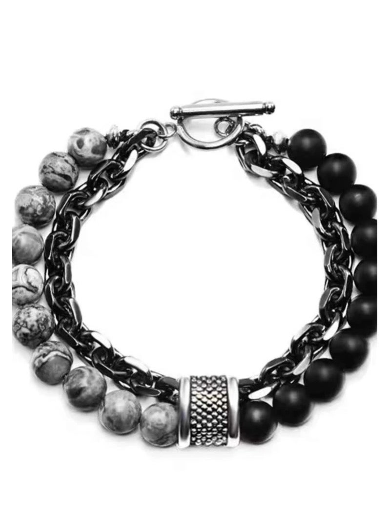 JewelryLand Bracelet For Men Made Of Beads And Stones - Image 2